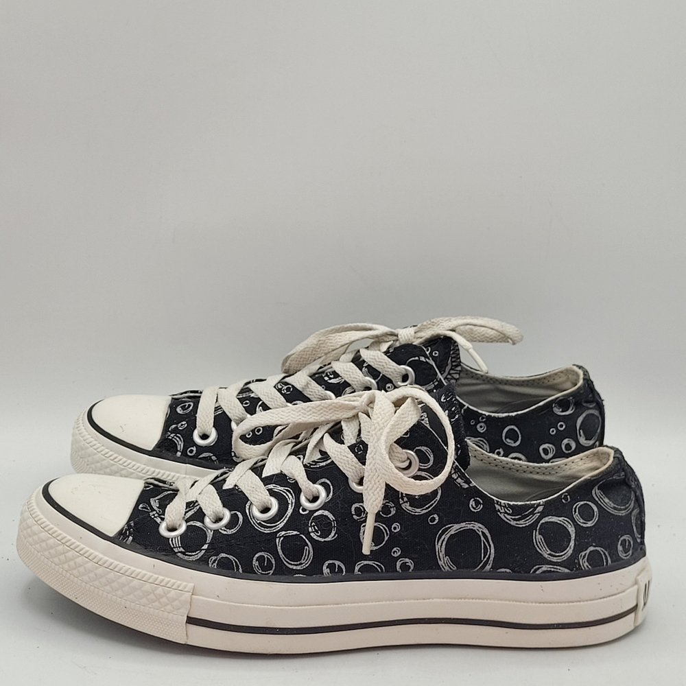 Converse Black With Silver Bubbles Skater Sneakers Size 8 - Picture 14 of 16